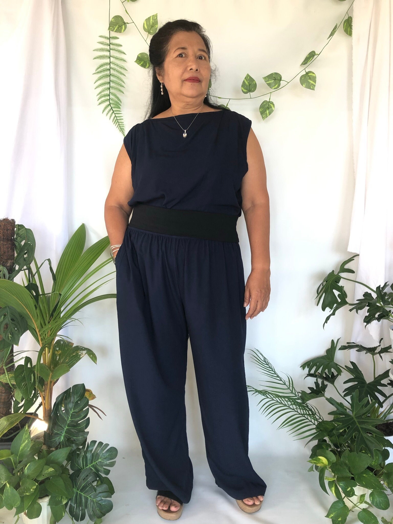 Frauen Lange Hose Mit Seitentaschen, Rayon Yoga Hose, Baumwolle Lycra Bund Pyjamas Bali, Palazzo Lounge Wear, Oversize Weitem Bein von AGASVAHA