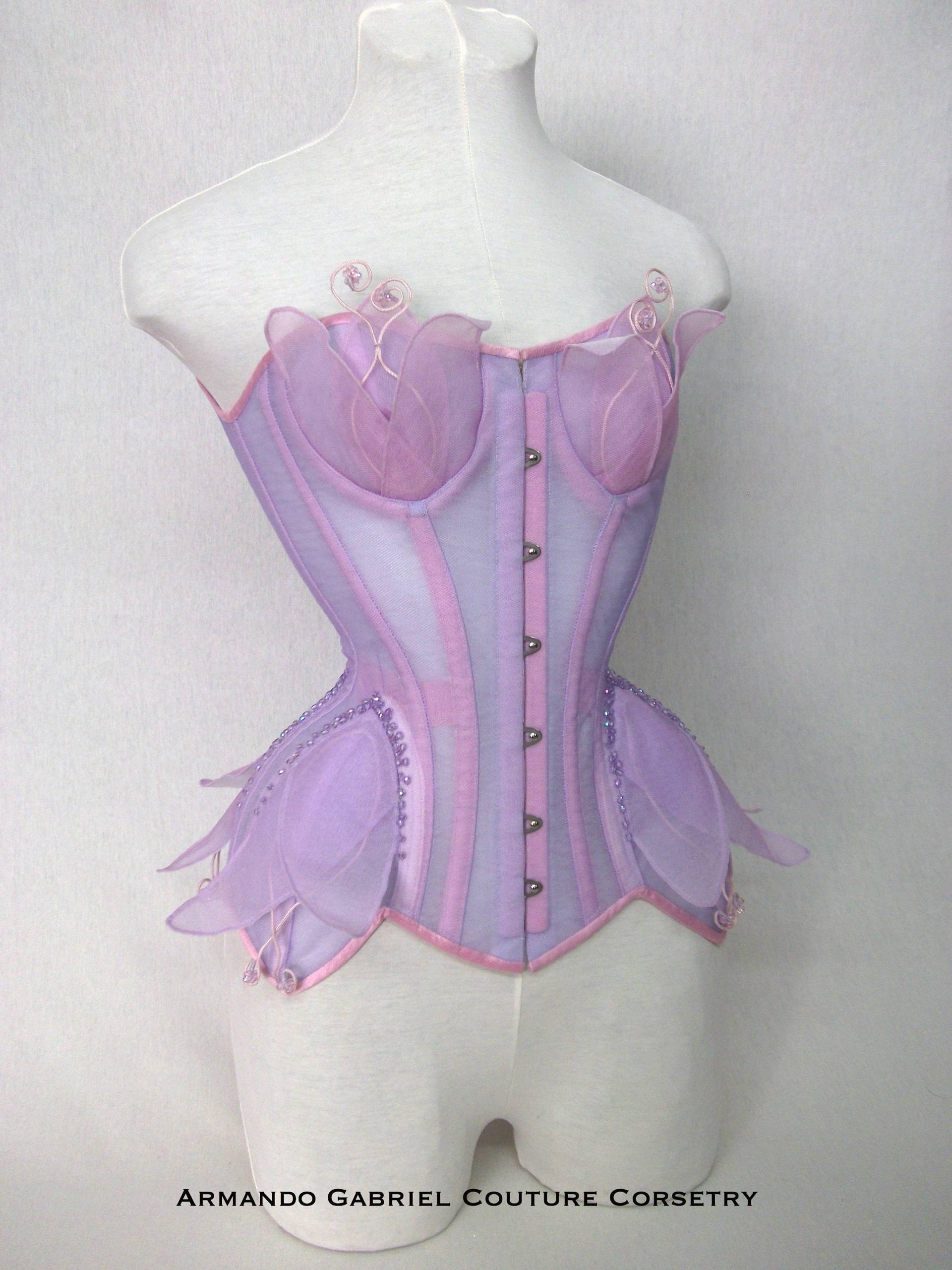 Korsett Lavendel-Blumen Korsett-Netz Korsett-Märchen Korsett-Fantasy Korsett-Ballkleid Korsett-Braut Korsett-Halloween von AGCoutureCorsetry