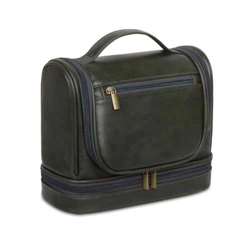 AGDHERSNVX Personalisierte Kulturbeutel, Leder, Rasierset, Tasche für Herren, zum Aufhängen, Make-up-Tasche, zum Aufhängen, Kosmetik-Organizer-Set, Dunkelgrün, Nicht personalisierbar AGDHERSNVX Personalisierte Kulturbeutel, Leder, Rasierset, Tasche für Herren, zum Aufhängen, Make-up-Tasche, zum Aufhängen, Kosmetik-Organizer-Set, Dunkelgrün, Nicht personalisierbar von AGDHERSNVX