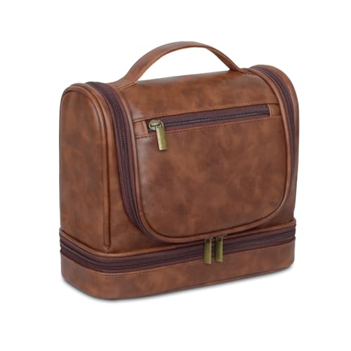 AGDHERSNVX Personalisierte Kulturbeutel, Leder, Rasierset, Tasche für Herren, zum Aufhängen, Make-up-Tasche, zum Aufhängen, Kosmetik-Organizer-Set, Rotbraun, Nicht personalisierbar AGDHERSNVX Personalisierte Kulturbeutel, Leder, Rasierset, Tasche für Herren, zum Aufhängen, Make-up-Tasche, zum Aufhängen, Kosmetik-Organizer-Set, Rotbraun, Nicht personalisierbar von AGDHERSNVX