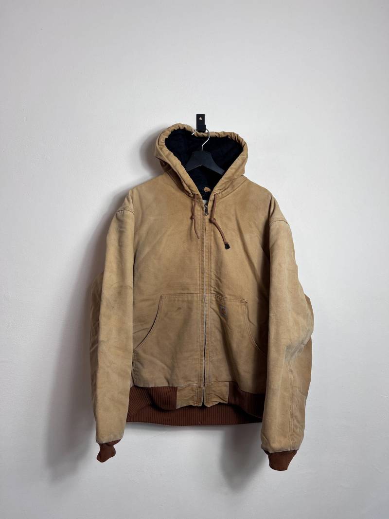 Carhartt Active Jacket L Xl Brown Winter Lining Denim Workwear Y2K von AGEDvntg