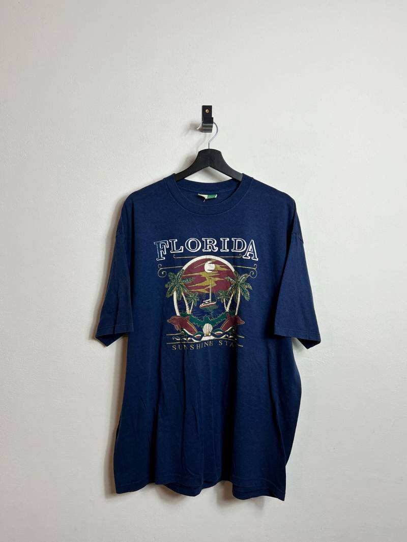 Florida Souvenir T Shirt Xl Navy Blue Screen Print von AGEDvntg
