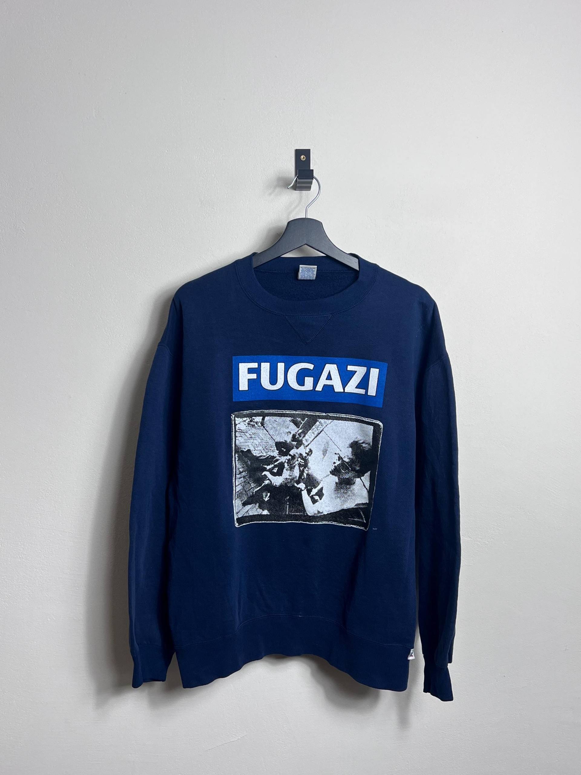 Fugazi Band Crew Neck M Navy Blue Russell Athletic Minor Threat Punk Hc Screen Print von AGEDvntg