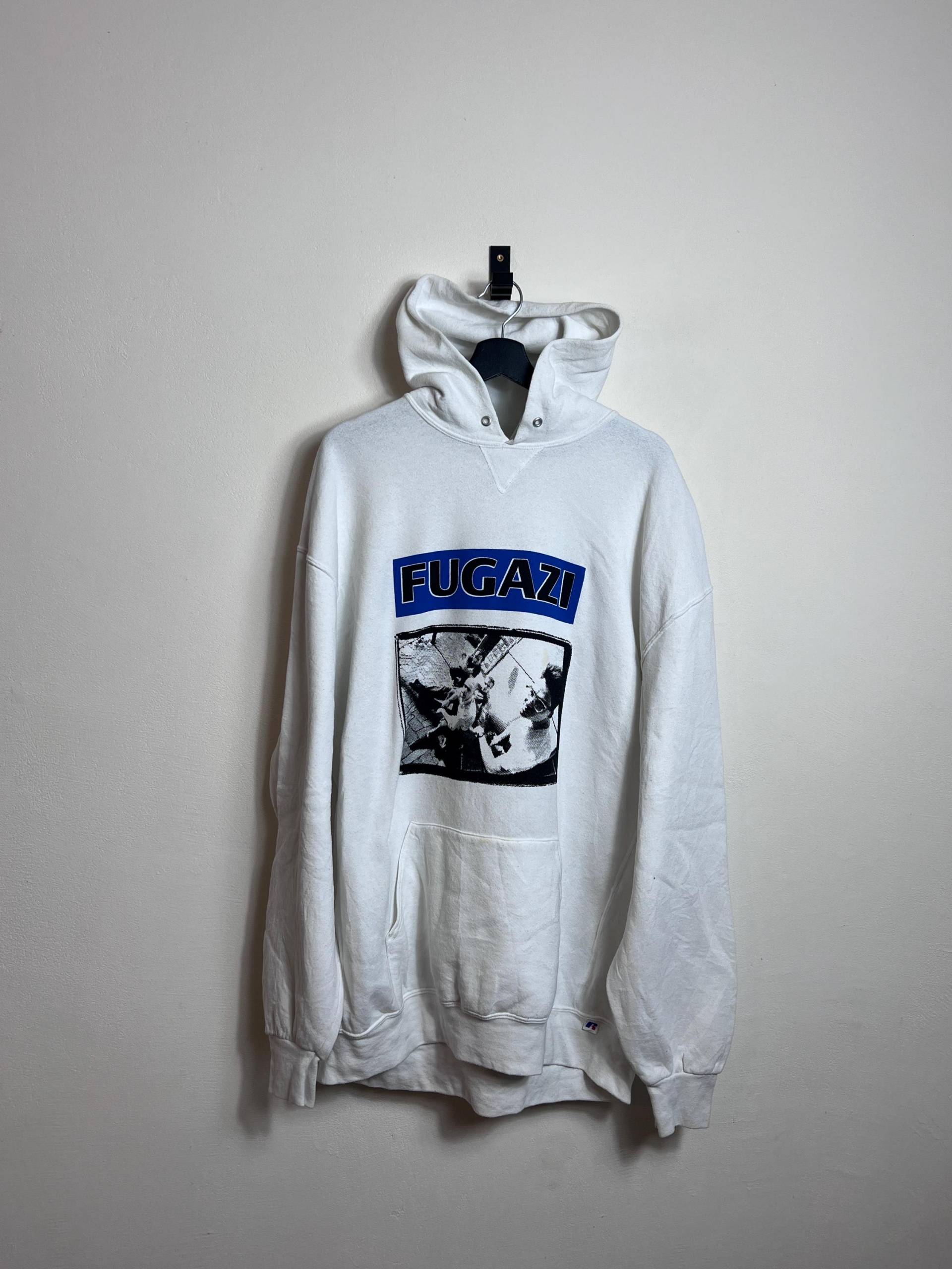 Fugazi Band Hoodie Xxl White Russell Athletic Sweater Minor Threat Punk Hc Screen Print von AGEDvntg