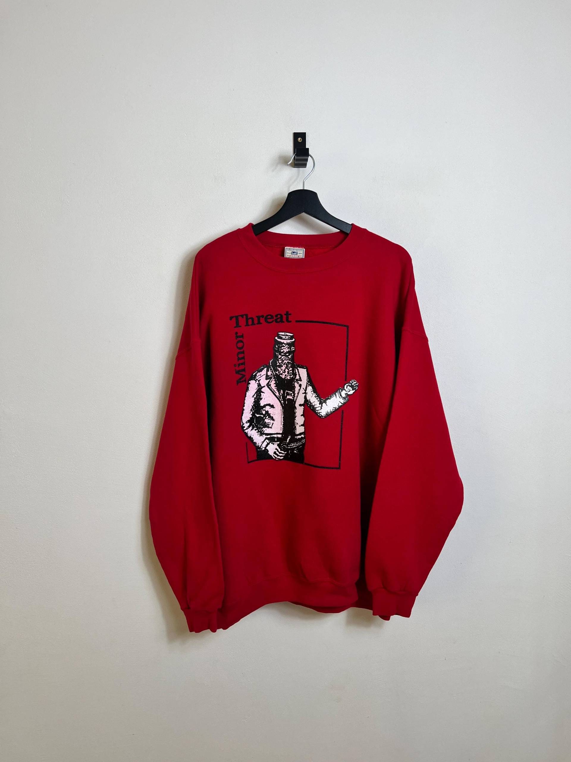 Minor Threat Crew Neck Xl Red Screen Print Lee Sweater Made in Usa Fugazi Punk Hc Minor Threat Crew Neck Xl Red Screen Print Lee Sweater Made in Usa Fugazi Punk Hc von AGEDvntg