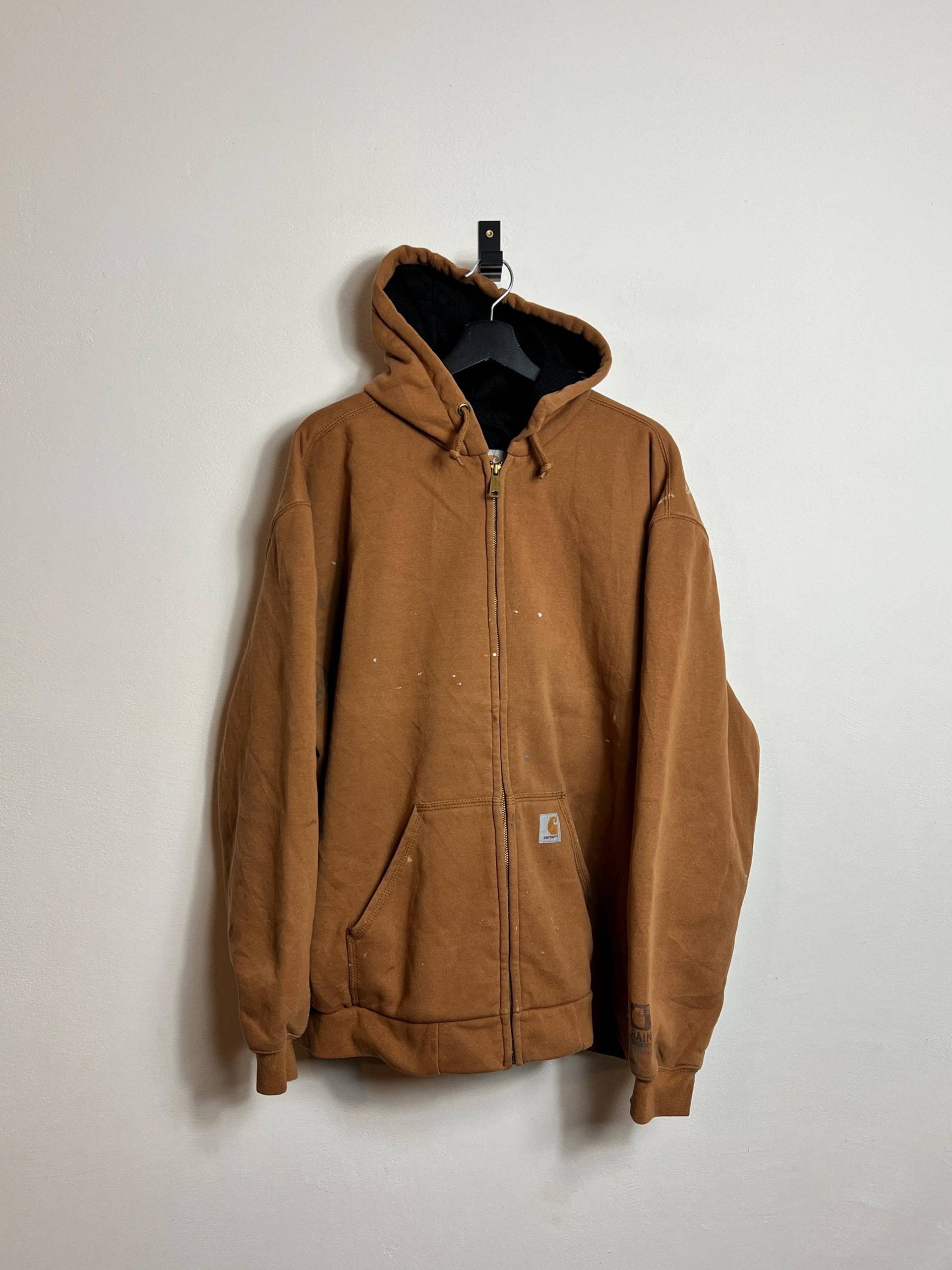 Vintage Carhartt Hooded Zip Jacket Xl Xxl Brown Paintsplatter Lined Sweater Made in Mexico Y2K Vintage Carhartt Hooded Zip Jacket Xl Xxl Brown Paintsplatter Lined Sweater Made in Mexico Y2K von AGEDvntg