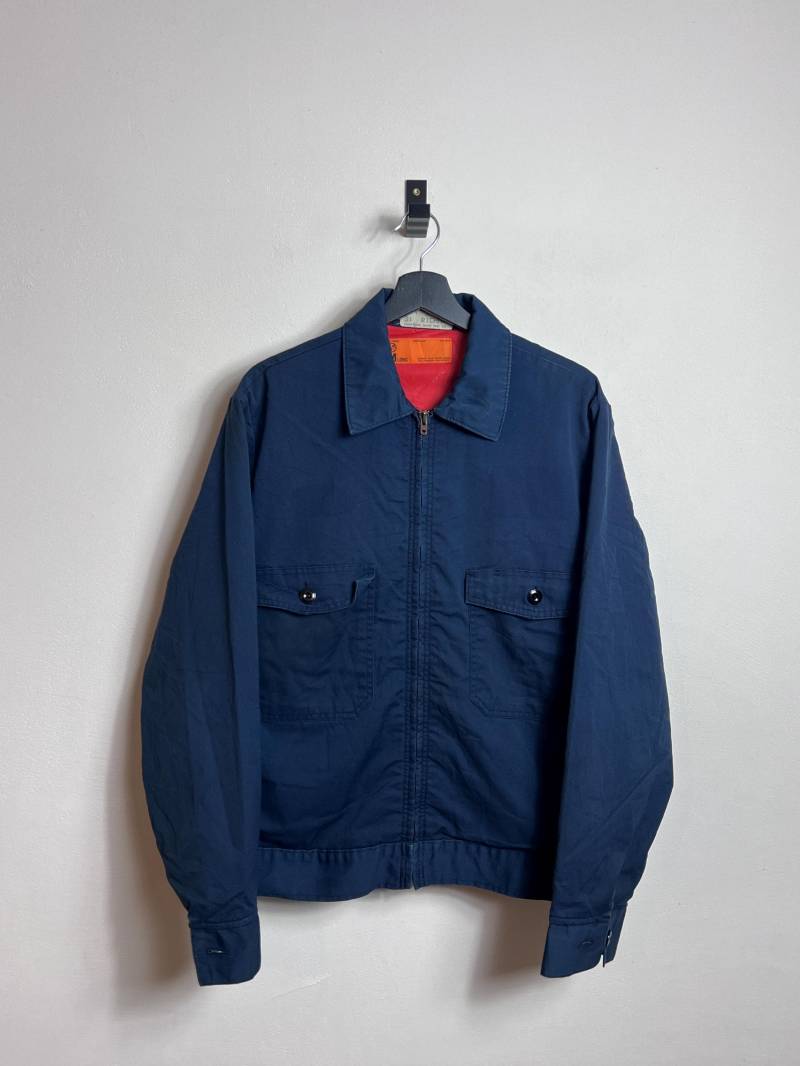 Vintage Garage Jacket M Navy Blue Red Lining Usa Made Workwear Blouson Vintage Garage Jacket M Navy Blue Red Lining Usa Made Workwear Blouson von AGEDvntg