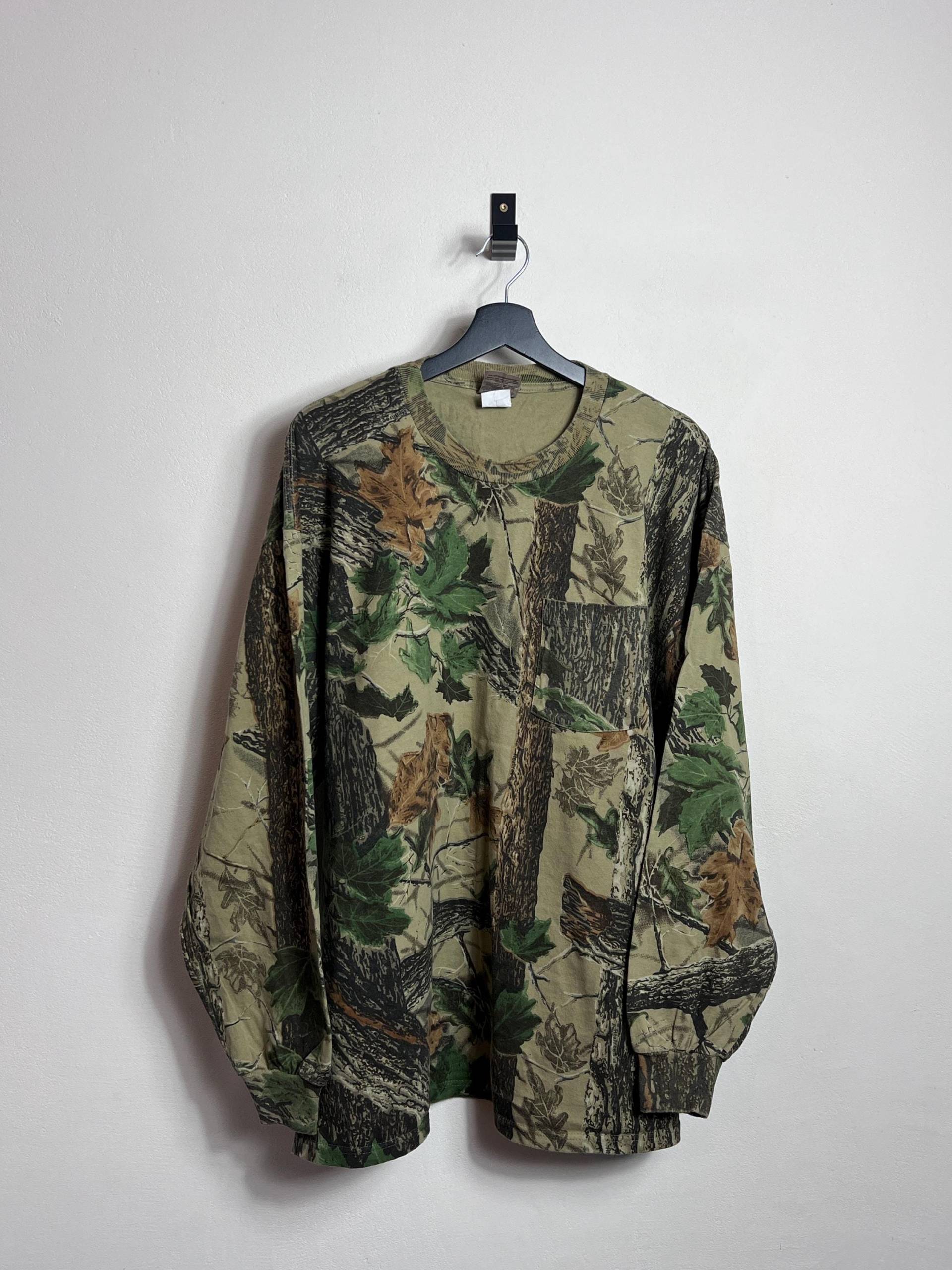 Vintage Jerzees Realtree Longsleeve T Shirt Xxl Heavy Cotton Chest Pocket Camouflage von AGEDvntg