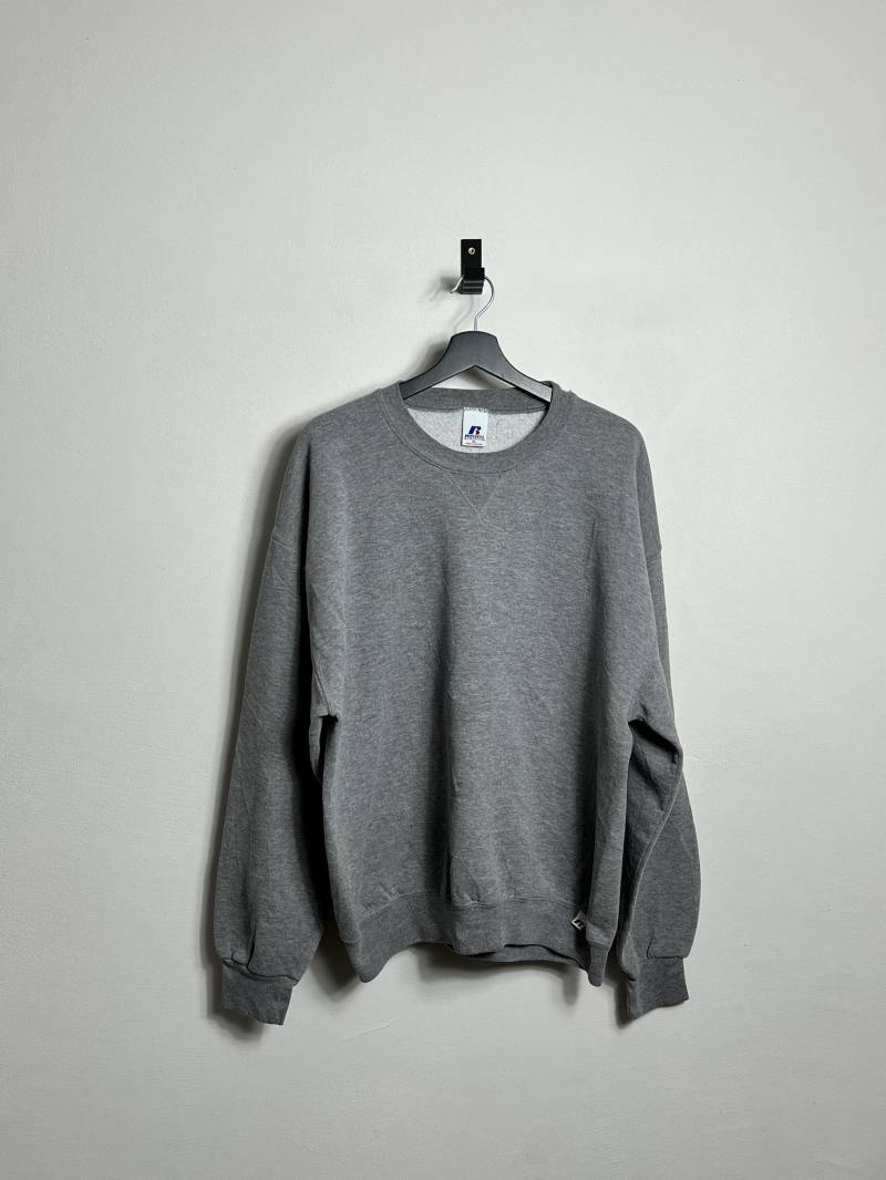 Vintage Russell Athletic Crew Neck L Grey Boxy Sweater Sweatshirt Made in Mexico 90S von AGEDvntg