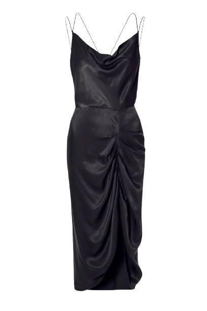 Dress Ava Glossy Black von AGGI