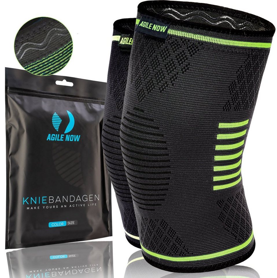 AGILE NOW Kniebandage XXL (Premium Kniebandagen), Atmungsaktiv & Rutschfest, Paar, Kniebandage Sport & Alltag von AGILE NOW