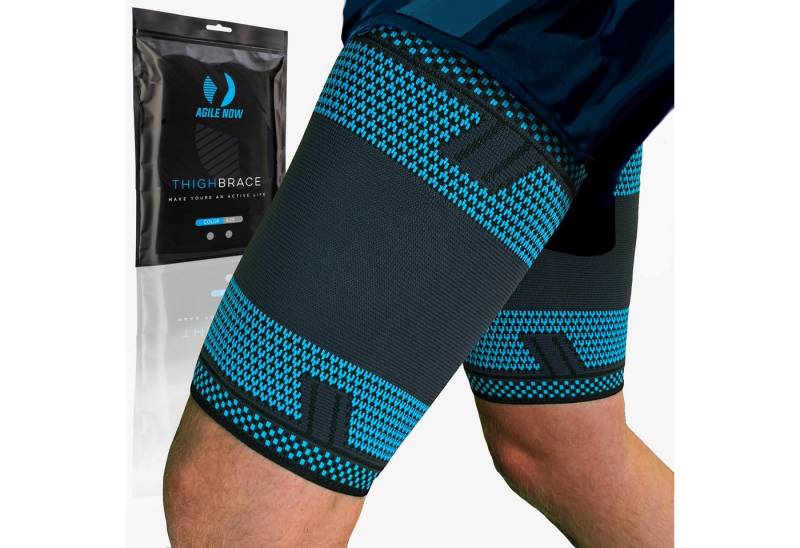 AGILE NOW Oberschenkelbandage Oberschenkel Kompression Stabilisator (Hochwertige Oberschenkelbandagen), Rutschfeste Oberschenkelbandage für Männer & Damen (2 Stück) von AGILE NOW