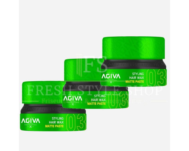 AGIVA Professional Haarwachs 3x Haarwachs Haar Wax 155ml 03 Matte Paste, 3-tlg. von AGIVA Professional
