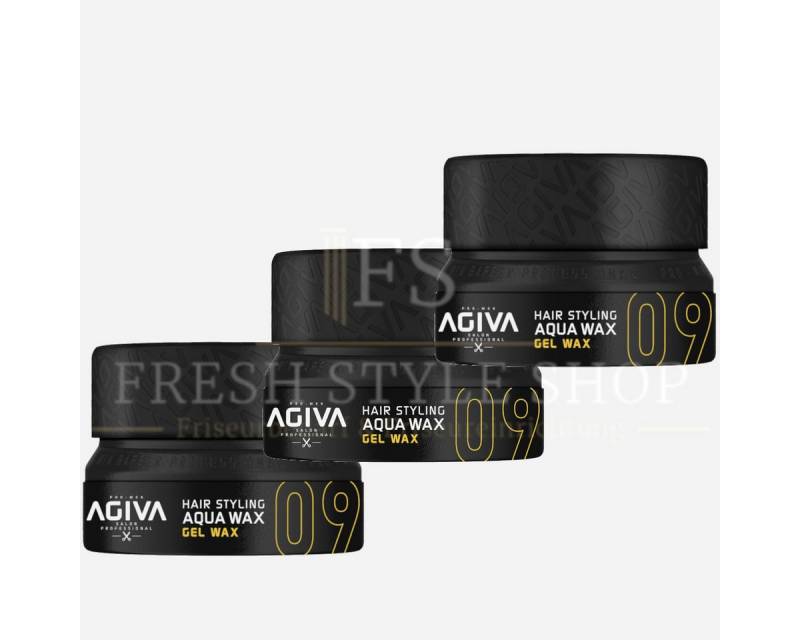 AGIVA Professional Haarwachs 3x Haarwachs Haar Wax 155ml 09 Gel Wax, 3-tlg. von AGIVA Professional