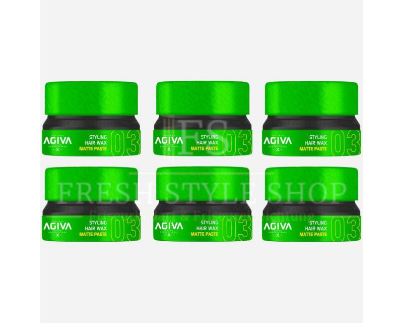 AGIVA Professional Haarwachs 6x Haarwachs Haar Wax 155ml 03 Matte Paste, 6-tlg. von AGIVA Professional
