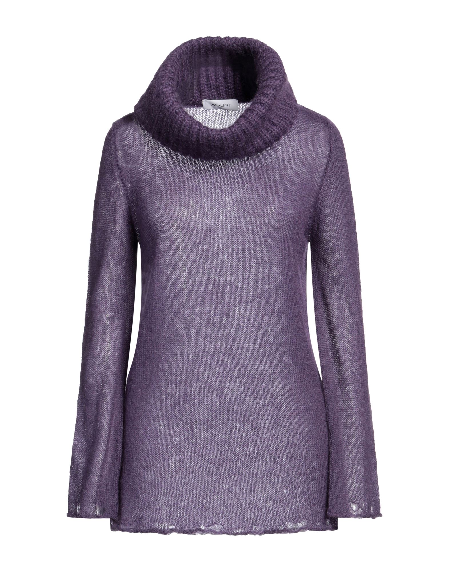 AGLINI Rollkragenpullover Damen Dunkelviolett von AGLINI