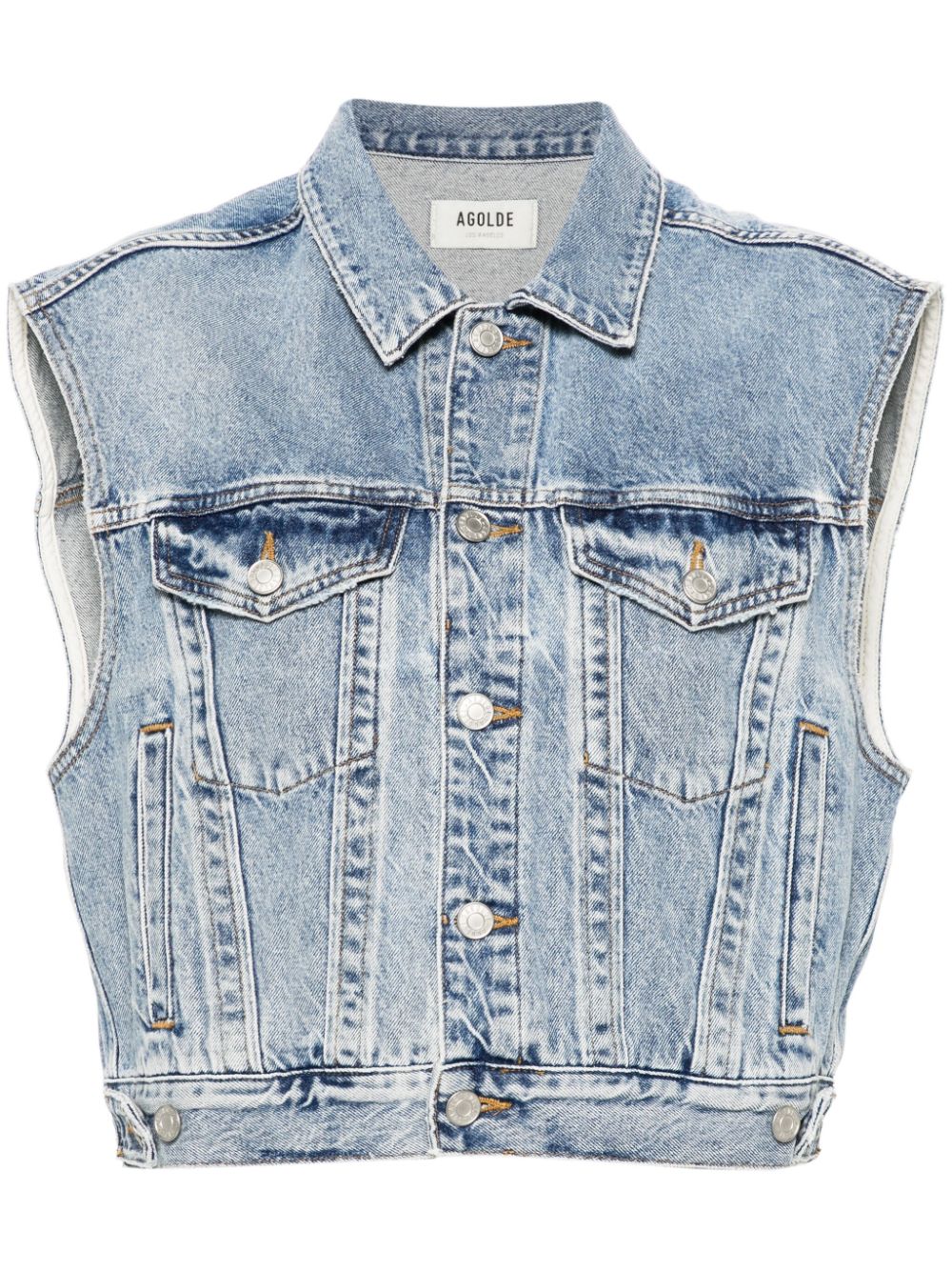 AGOLDE Charli distressed denim vest - Blau von AGOLDE