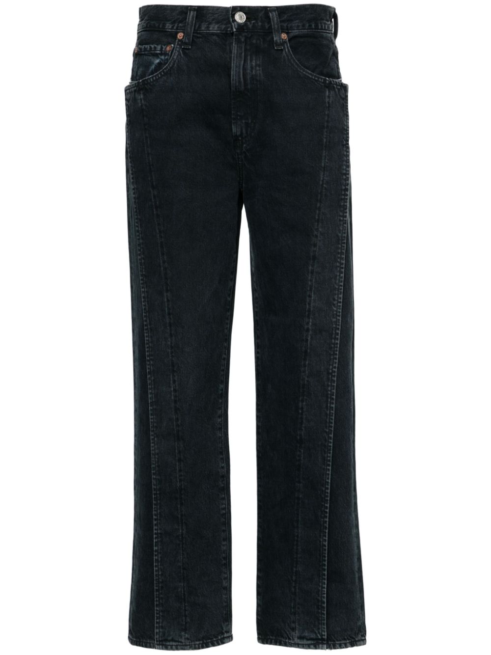 AGOLDE Gerade Fold High-Rise-Jeans - Blau von AGOLDE