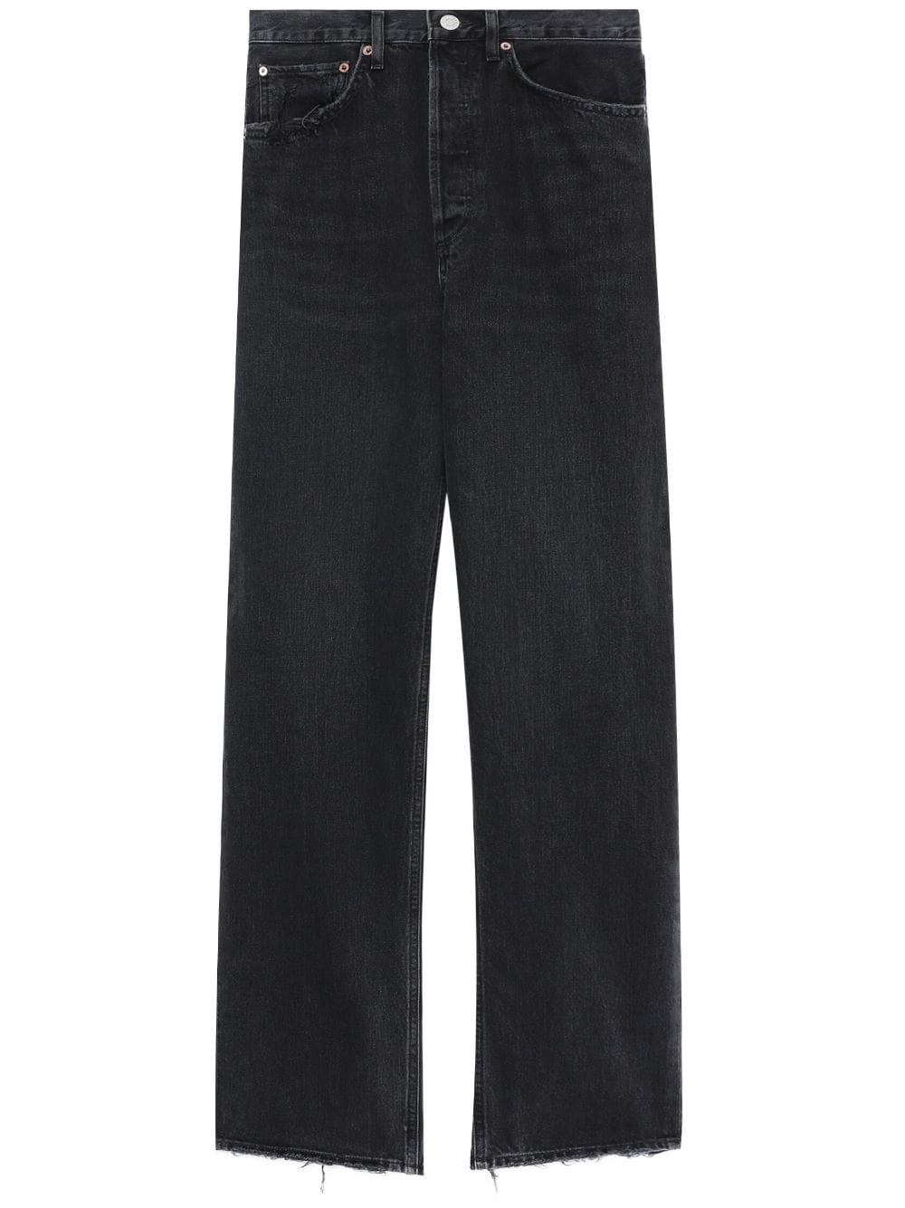 AGOLDE Halbhohe Wide-Leg-Jeans - Schwarz von AGOLDE