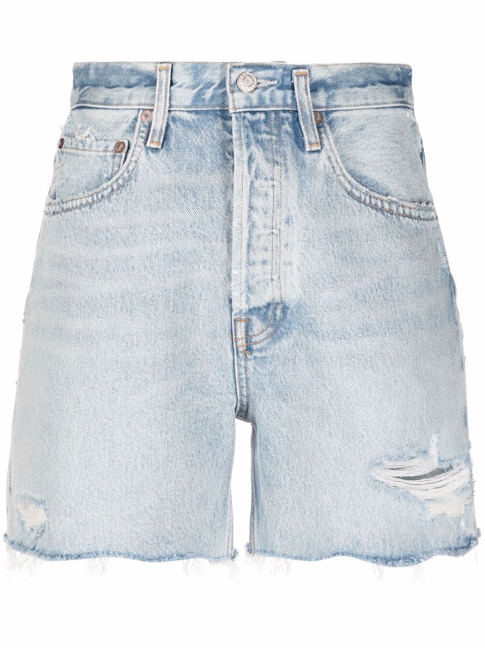AGOLDE Jeans-Shorts im Distressed-Look - Blau von AGOLDE