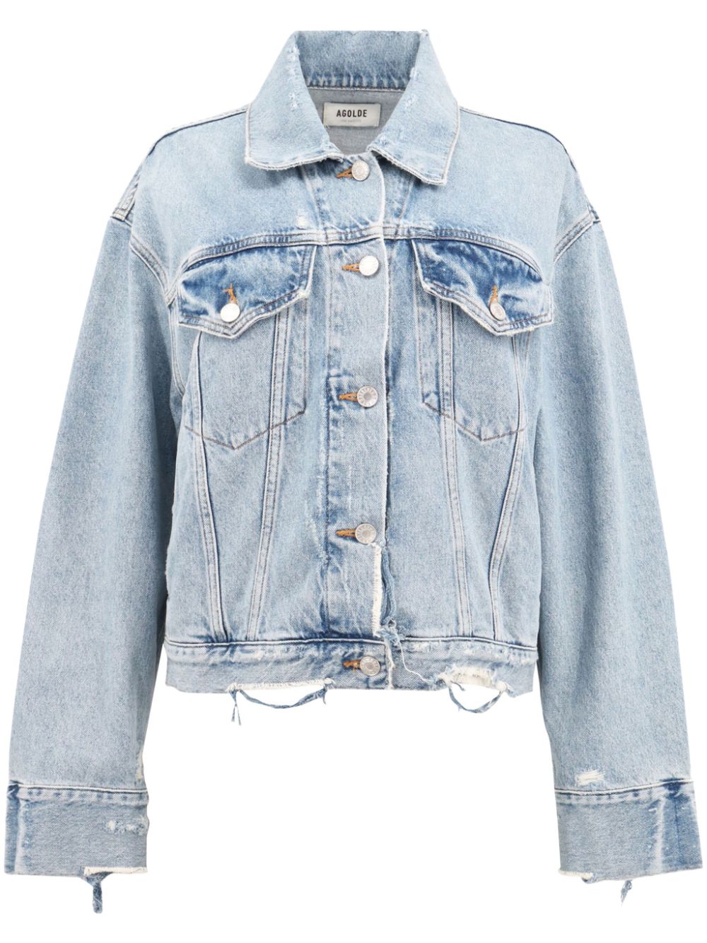 AGOLDE Jeansjacke im Distressed-Look - Blau von AGOLDE