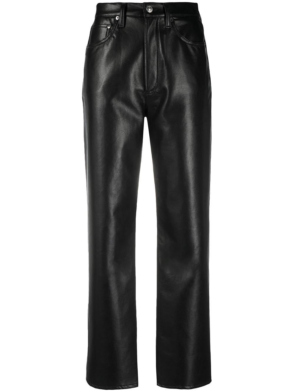 AGOLDE Cropped-Lederhose - Schwarz von AGOLDE