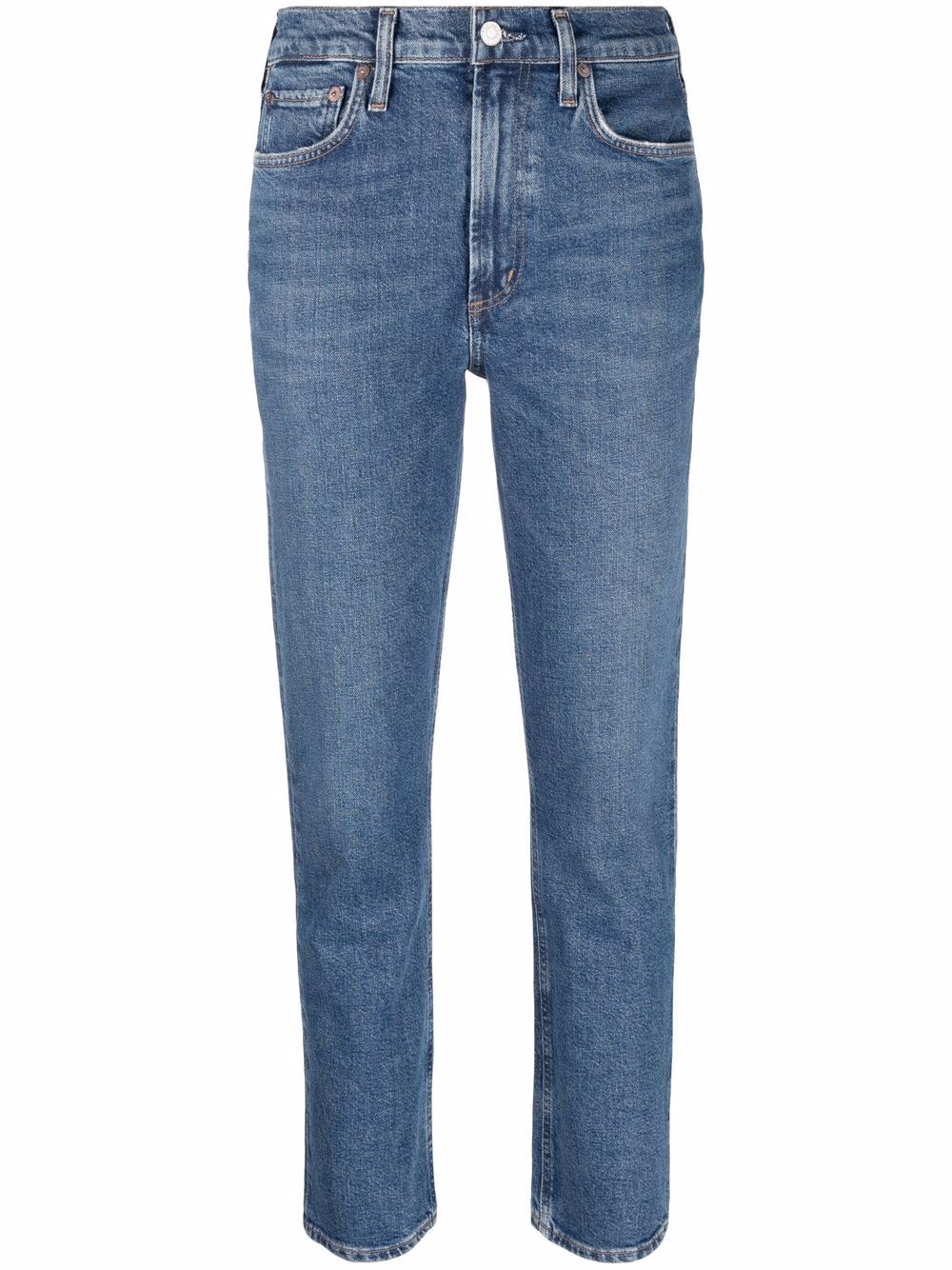 AGOLDE Gerade High-Rise-Jeans - Blau von AGOLDE