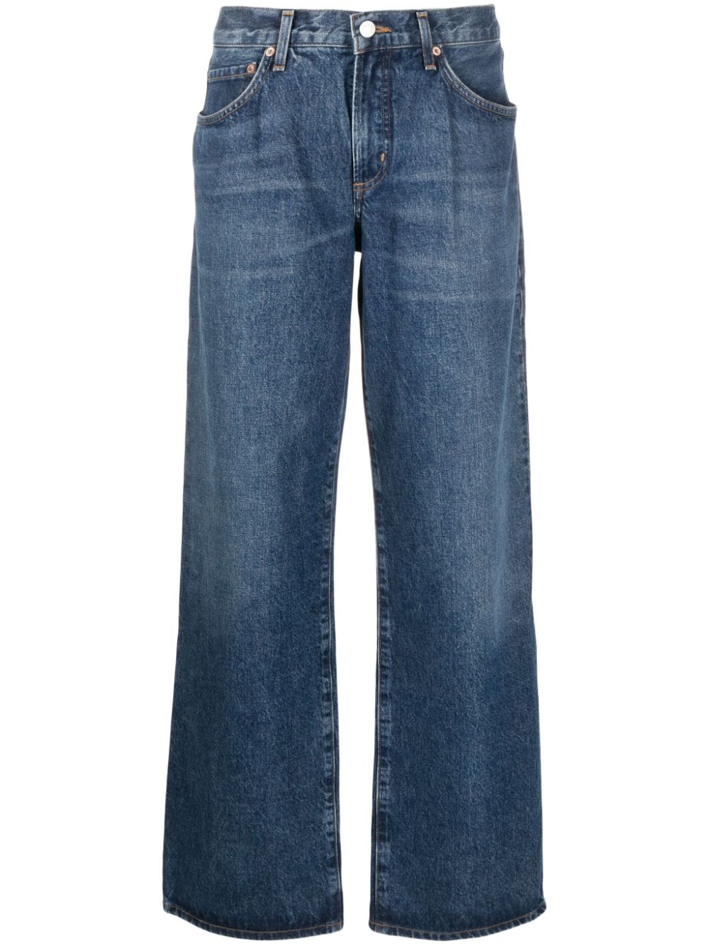 AGOLDE Gerade High-Rise-Jeans - Blau von AGOLDE