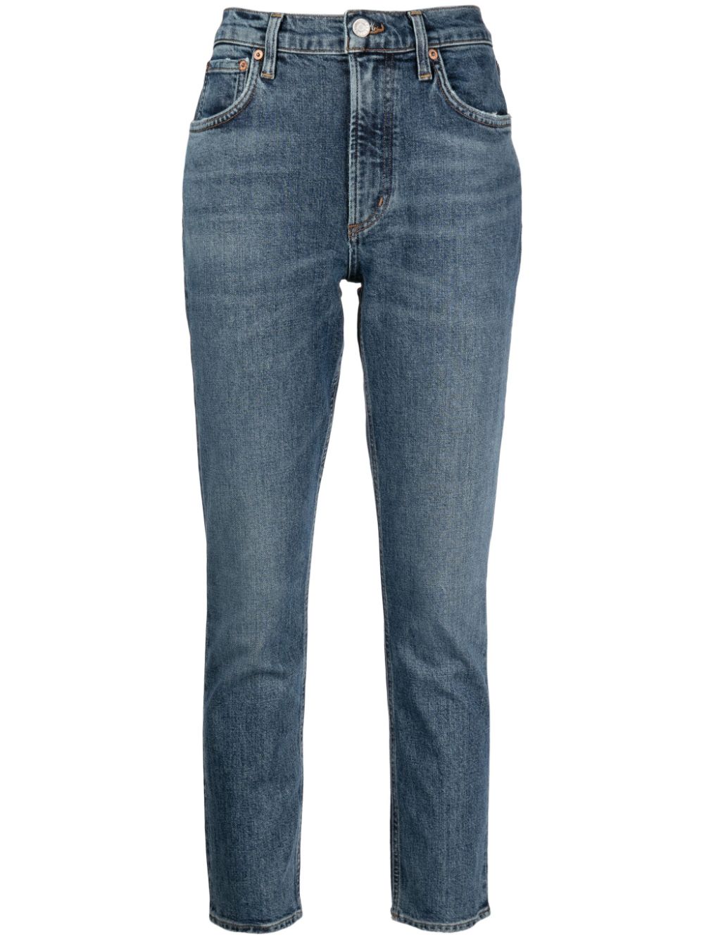 AGOLDE Hoch sitzende Straight-Leg-Jeans - Blau von AGOLDE