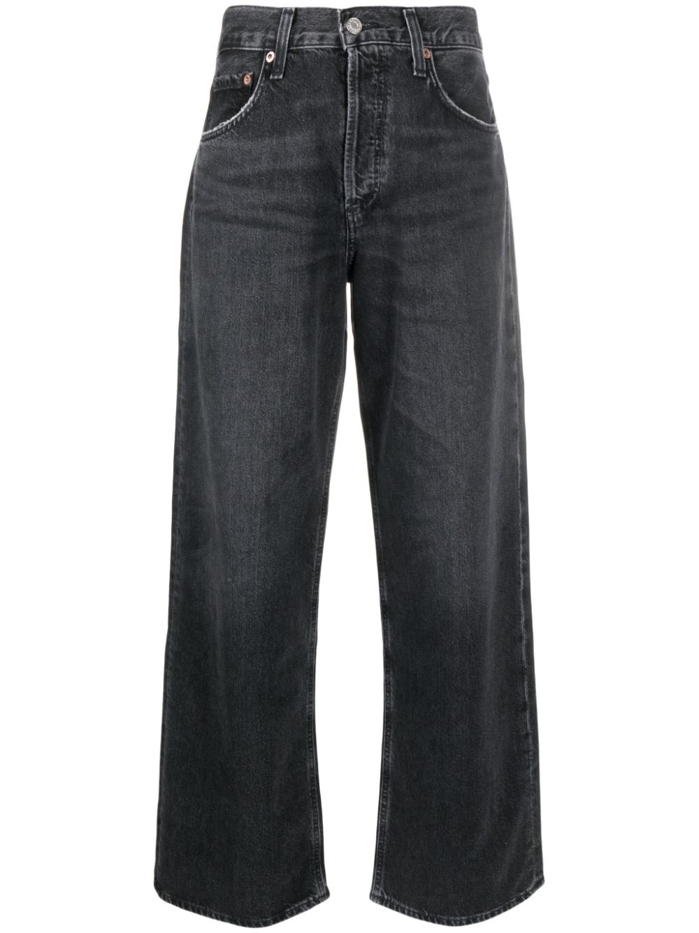 AGOLDE Wide-Leg-Jeans mit hohem Bund - Schwarz von AGOLDE