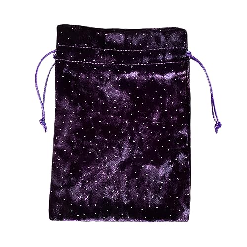 AGONEIR Divinations Tarotkarten-Würfeltasche, Hochzeitstasche, Tischdecke, Orakel, Kartenspiel, Tasche, Schmuckaufbewahrung, Kordelzug, Tarot, Kartendeck, Tasche, Wahrsagungstasche, violett von AGONEIR