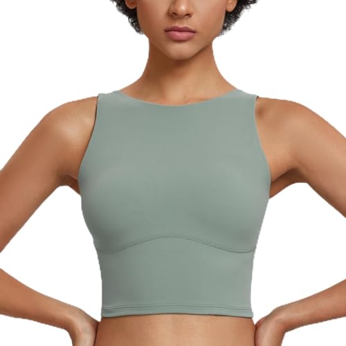 AGONVIN Damen-Sport-BH ? High Impact Wirefree Wireless Seamless Workout Tank Tops Matcha-Gr�n XXL von AGONVIN