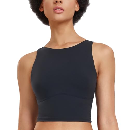 AGONVIN Damen-Sport-BH ? High Impact Wirefree Wireless Seamless Workout Tank Tops Schwarz XS von AGONVIN