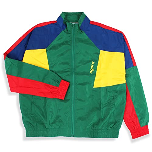 Agora Vantage Windbreaker Jacke Retro 80er 90er Neon, Farbblock, XXL von Agora