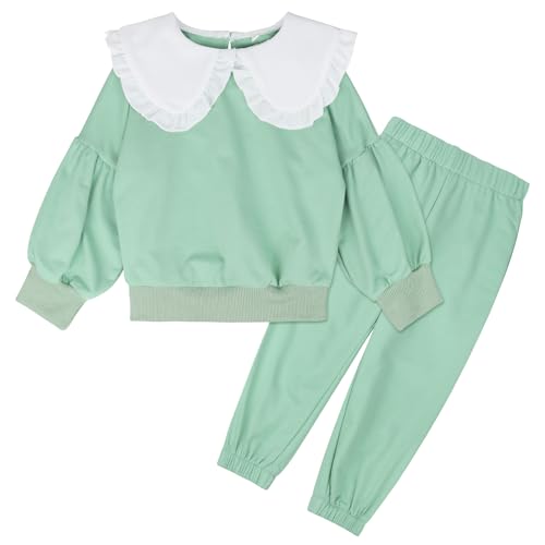 AGQT Baby Mädchen Sweatshirt Bekleidungssets Langarm Top + Hose Zweiteiler Babykleidung Kleinkind Herbst Winter Warme Outfit Kleidung Grün 2-3 Jahre von AGQT