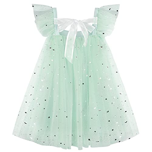 AGQT Baby Mädchen Tüll Kleid Pailletten Tutu Kleid Frucht Grün Stern Mond Wellenpunkt 12-24 Monate von AGQT