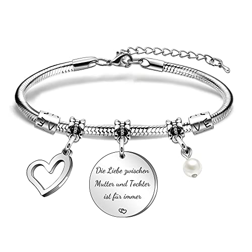 AGR8T Armbänder Mutter Tochter Geschenke Muttertagsgeschenke für Mama Die Liebe zwischen Mutter und Tochter ist für immer (D) von AGR8T