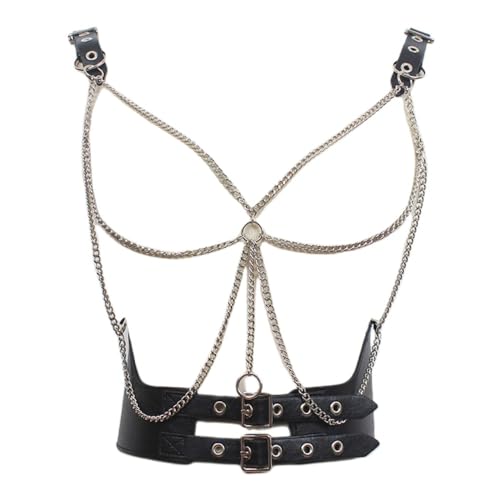 Frauen Gürtel Taille Brustkette Nieten Hosenträger Karneval Club Halloween Party Weihnachten Cosplay Body Accessoires Goth Punk von AGRIBO