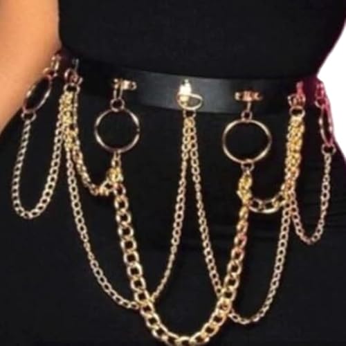 Frauen Leder Gürtel Körper Kette O-Ring Quaste Hüfte Taille Oberschenkel Nieten Liebe Katze Garter Rave Club Halloween Party Accessoires Goths von AGRIBO