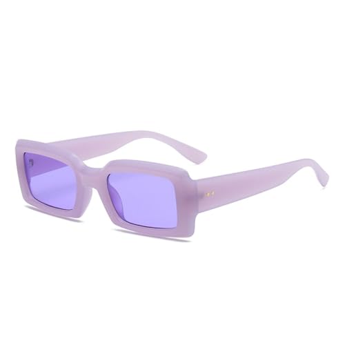 AGRIEVE Beliebte Mode Rechteck Bunte Sonnenbrille Frauen Retro Jelly Farbton UV400 Männer Quadratische Gradienten Sonnenbrille, Jelly Lila Lila, Einheitsgröße von AGRIEVE