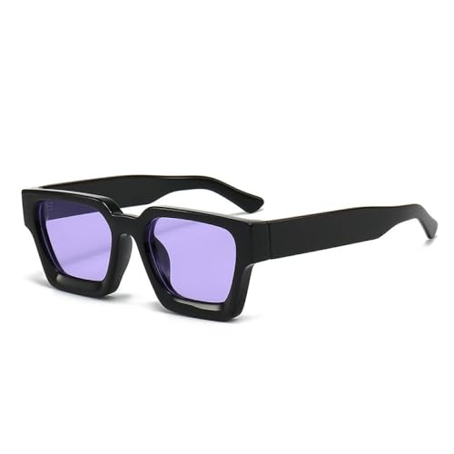 AGRIEVE Beliebte quadratische Sonnenbrille für Damen, Retro, getönte Sonnenbrille für Herren, UV400, Schwarz/Lila, Einheitsgröße von AGRIEVE