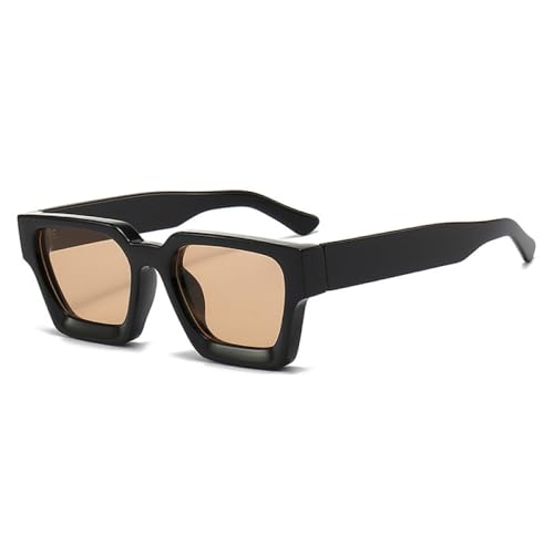 AGRIEVE Beliebte quadratische Sonnenbrille für Damen, Retro, getönte Sonnenbrille für Herren, UV400, glänzendes BK-Champagner, Einheitsgröße von AGRIEVE