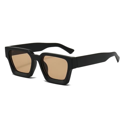 AGRIEVE Beliebte quadratische Sonnenbrille für Damen, Retro, getönte Sonnenbrille für Herren, UV400, matt BK Champagner, Einheitsgröße von AGRIEVE