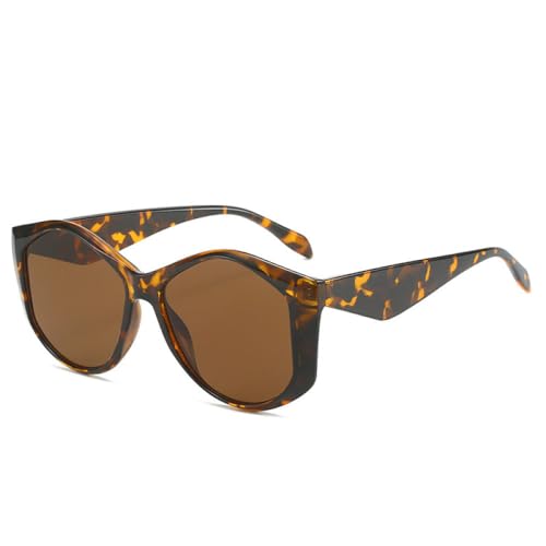 AGRIEVE Bonbonfarbene quadratische Sonnenbrille für Damen und Herren, luxuriöse Sonnenbrille, Vintage-Brille, UV400, Leopard, Einheitsgröße von AGRIEVE