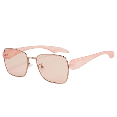 AGRIEVE Candy Color Square Damen Luxus Sonnenbrille Mode Klare Ozeangläser Sonnenbrille UV400 Herren Punk Sonnenbrille,Rosa Champagner,Einheitsgröße von AGRIEVE