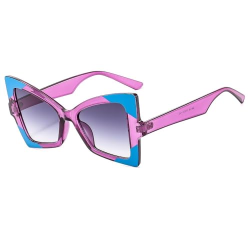 AGRIEVE Cat Eye Sonnenbrille Damen Vintage Zweifarbige Rahmen Luxus Sonnenbrille UV400 Brille, lila, Einheitsgröße von AGRIEVE