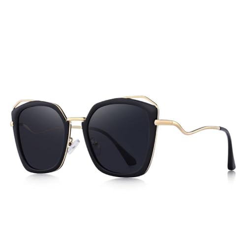 AGRIEVE Damen-Luxus-Cat-Eye-Sonnenbrille, Damenmode, polarisierte Sonnenbrille, UV400-Schutz, C01 Schwarz, Einheitsgröße von AGRIEVE