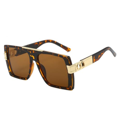 AGRIEVE Fashion Square Sonnenbrille Damen Herren Luxus Farbverlaufslinse Goldener Rahmen Vielseitige Sonnenschutzbrille Brillen UV400,C4,Andere von AGRIEVE