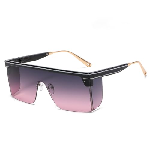 AGRIEVE Integrierter quadratischer Brillenrahmen für Frauen, Sonnenbrille, Vollrand, Herrenbrille, Metall, Retro-Brille, Damen, Schutzmode, Schwarz, Lila, Einheitsgröße von AGRIEVE