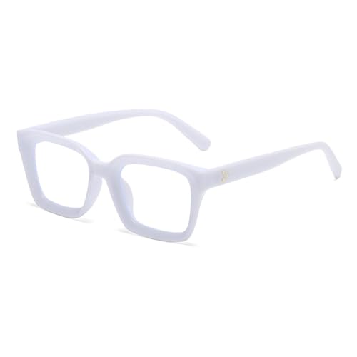 AGRIEVE Leichte Retro-Nieten, quadratische Brillenfassungen für Damen, modische Brillenfassungen, weiß, Einheitsgröße von AGRIEVE